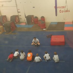 Lil Ninjas class training new parkour students